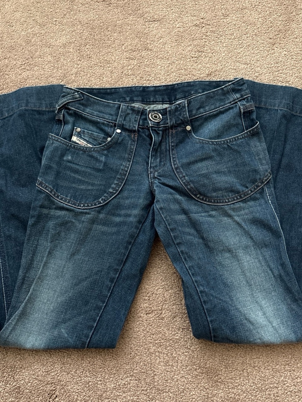 Diesel Women's Boyfriend Jeans in Faded Blue Denim